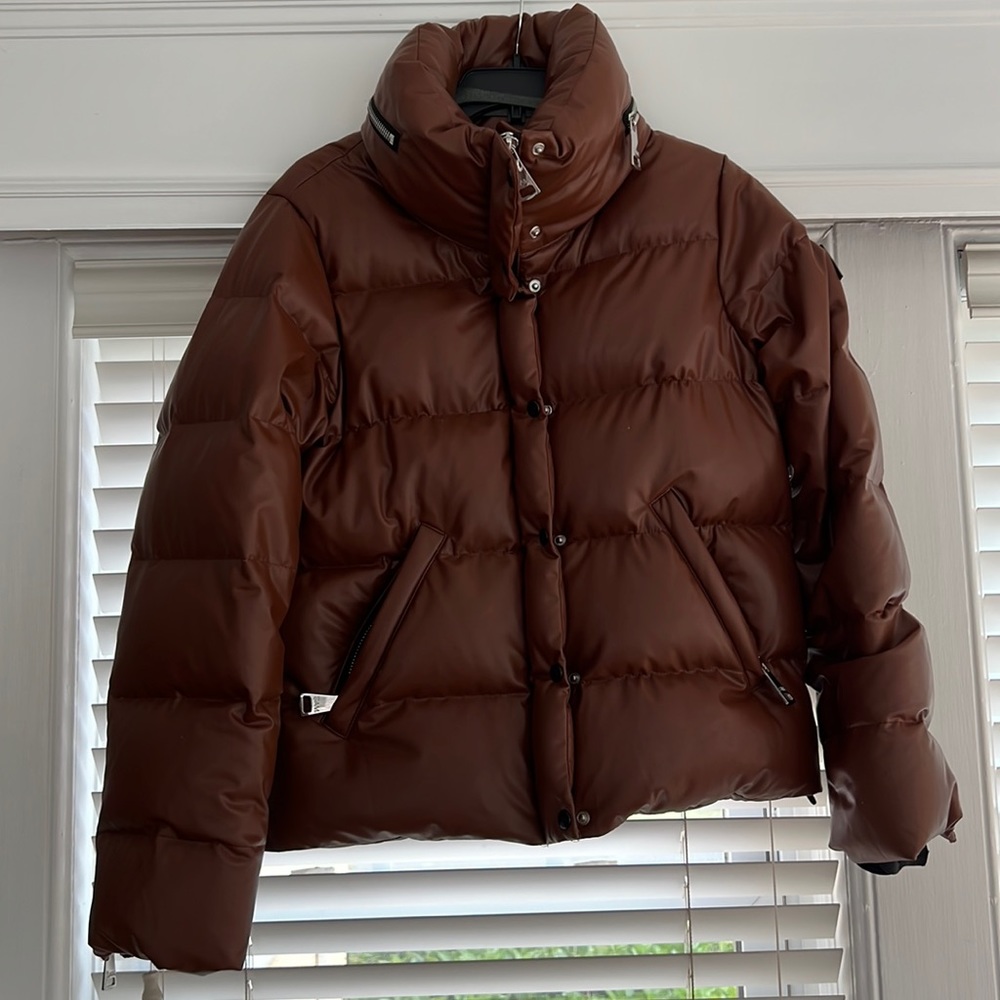 SAM Isabel Faux leather puffer size XL color Brandy